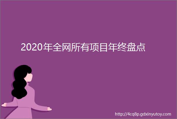 2020年全网所有项目年终盘点